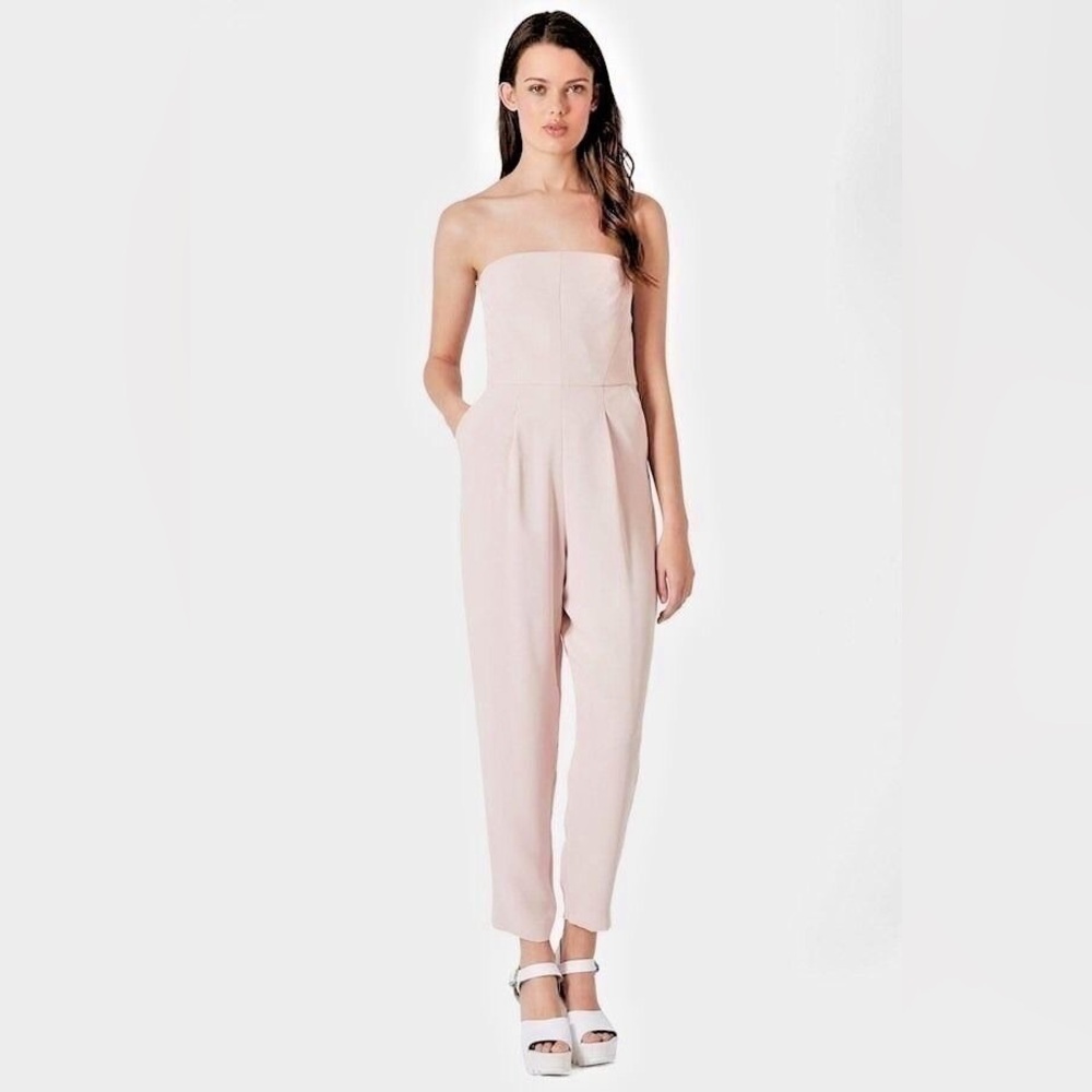Topshop Blush Strapless Jumpsuit Size 8
